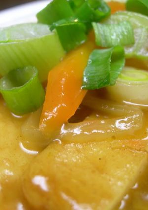 A picture of Satsuma-age with Curry Sauce.