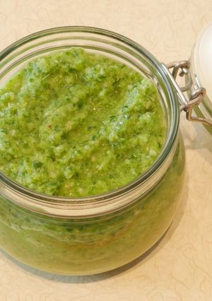 A picture of Greenchillies pickle.