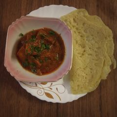 A picture of Chilka roti aur suran sabzi.