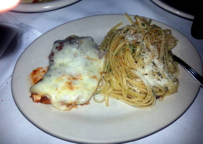 Chicken Parmesan and spaghetti