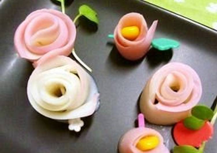 Recipe of Homemade Kamaboko Flowers Using a Vegetable Peeler