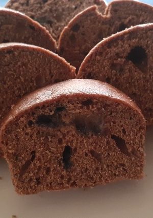 Una foto de Budín de chocolate y arándanos