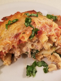 A picture of Garden Baked Ziti with Sausage.