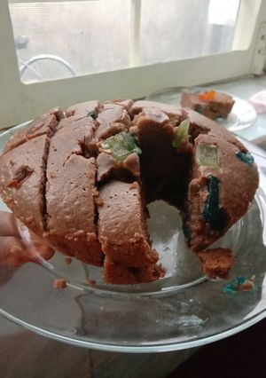A picture of Tutti Fruitti Cake without oven 🎂🎂🎂.