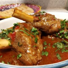 A picture of Moroccan lamb shanks.
