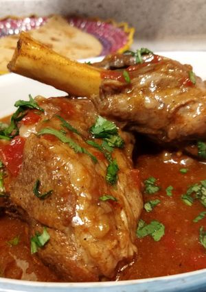 A picture of Moroccan lamb shanks.