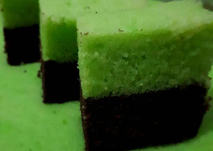 Cara Membuat Brownies Lapis Pandan