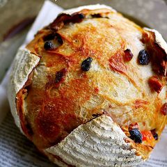 A picture of Walnut and Dried Fruit Bread with Rye Flour Kneaded In a Bread Machine.