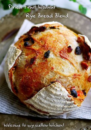 A picture of Walnut and Dried Fruit Bread with Rye Flour Kneaded In a Bread Machine.