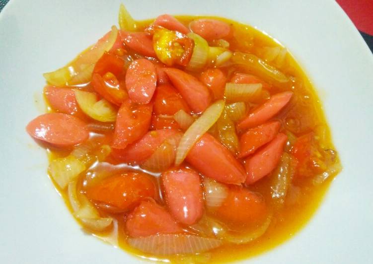 Resep 31. Sosis masak tomat simple, Praktis