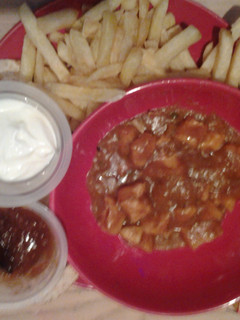 A picture of Fruity Curry Chicken with hoisin sauce added.
