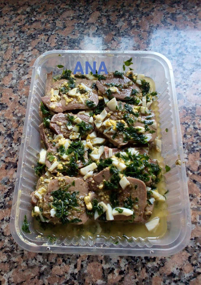 Una foto de Lengua a la vinagreta casera