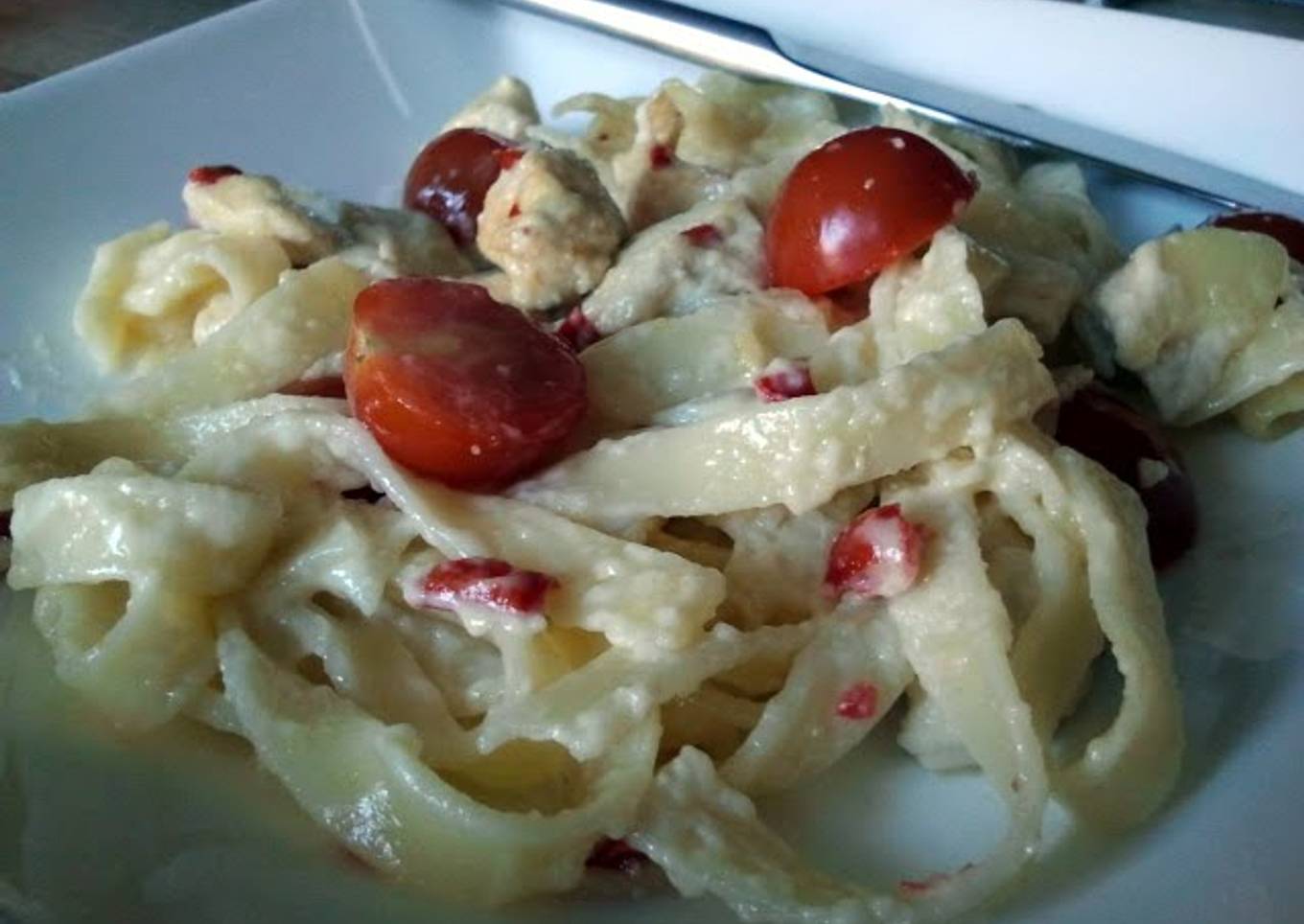 Tagliatelle del Formaggi with chicken