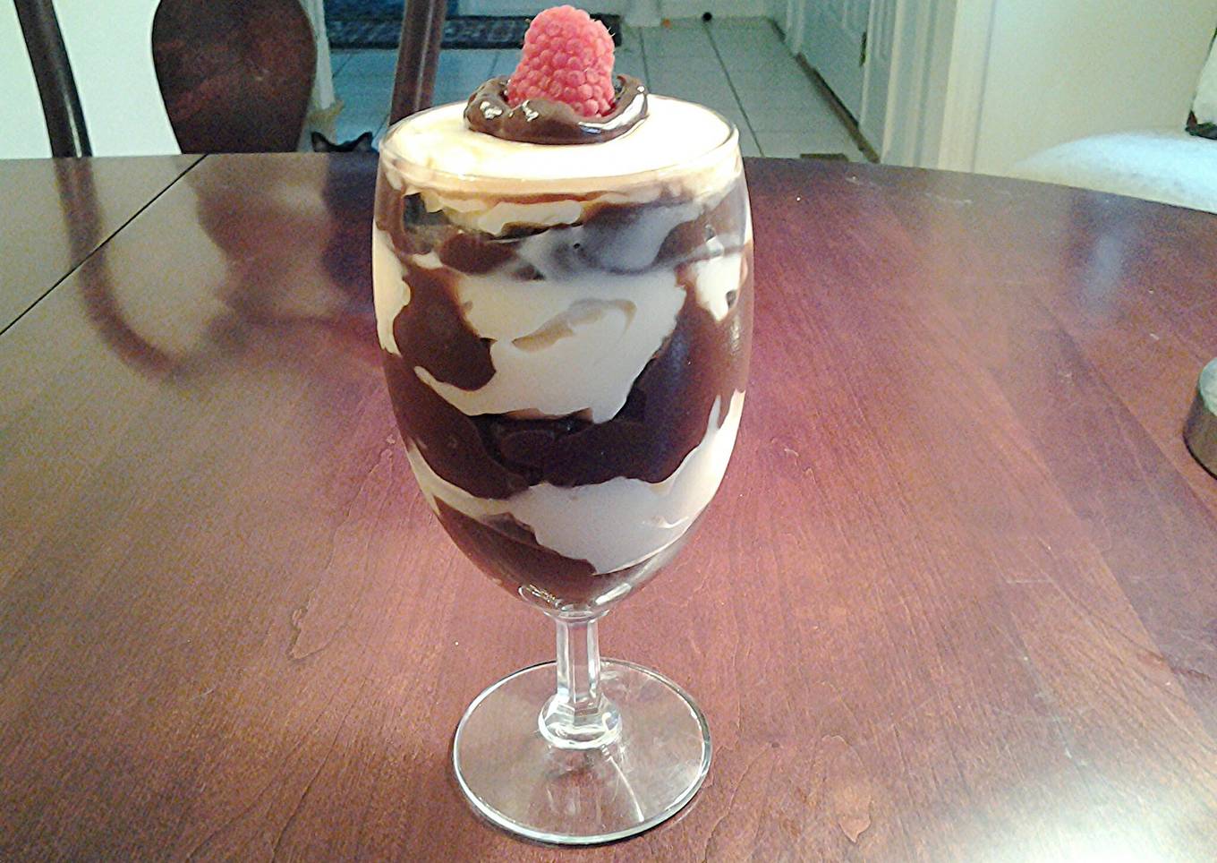 White and Dark Chocolate Pudding Parfaits