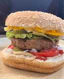 Hamburger, pulyka - saját készítésű - hamburger hússal