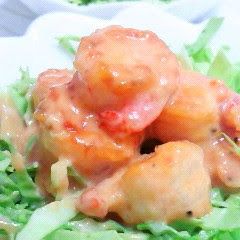 A picture of Shrimp with Mayonnaise Sauce in 1 Frying Pan.