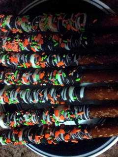 A picture of Chocolate Pretzel Rods OR Magic Wands for the kids.