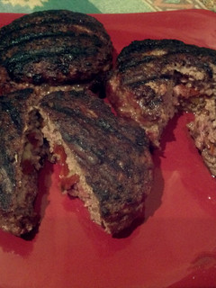 A picture of Pinky's Juicy Lucy Burger.