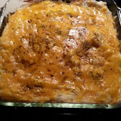 A picture of Cheesy potato bake.