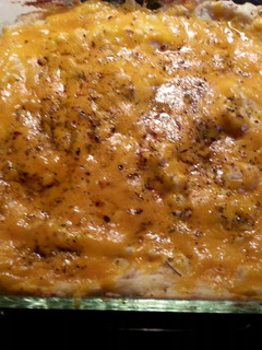 A picture of Cheesy potato bake.