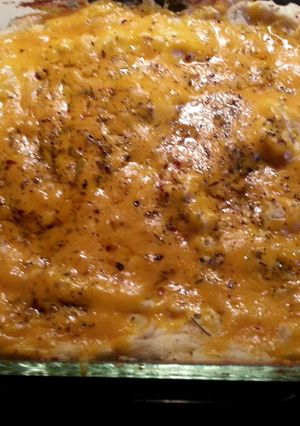 A picture of Cheesy potato bake.