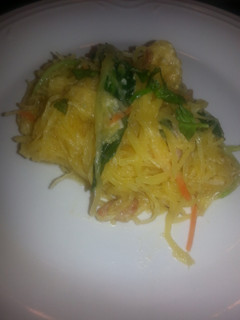 A picture of Spaghetti Squash Carbonara.