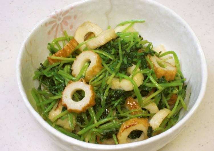 Pea Sprouts and Chikuwa Stir-fry