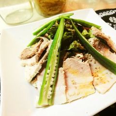 A picture of * Boiled Pork and Okra Chilled Salad *.