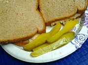 A picture of wheat bread sandwiches