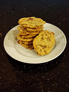 A picture of Chocolate Peanut Crunch Caramel Cookies.