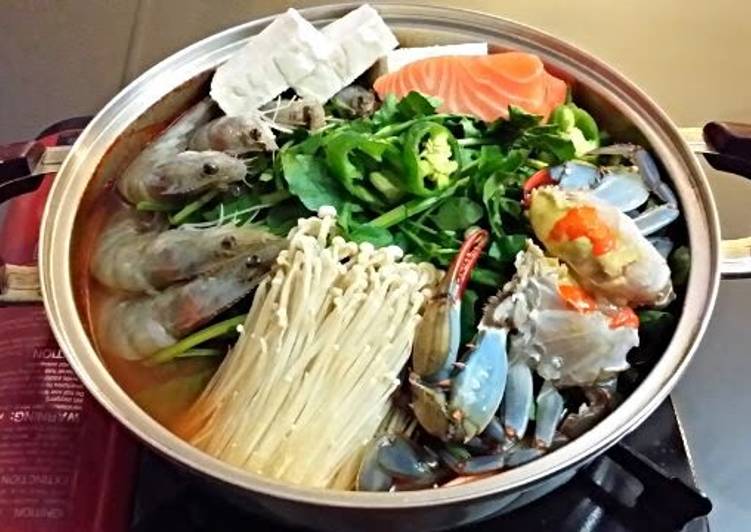 Easiest Way to Make Homemade Korean spicy seafood pot