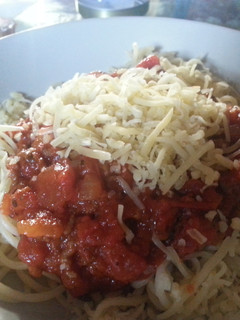A picture of Spaghetti meat sauce.