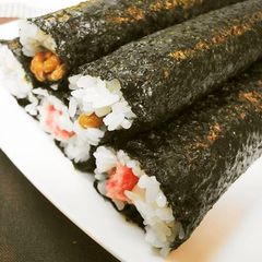 A picture of Negitoro Sushi Rolls and Natto Sushi Rolls for Setsubun.