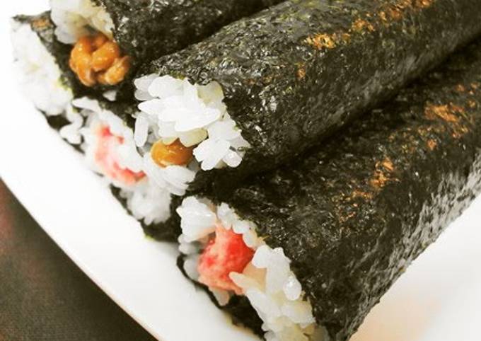 Negitoro Sushi Rolls and Natto Sushi Rolls for Setsubun