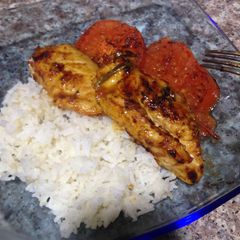Barbecue Chicken And White Rice A picture of Barbecue Chicken And White Rice.