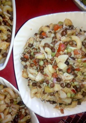 A picture of Macroni Chaat.