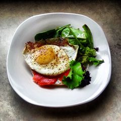 A picture of My take on Healthy-eer Eggs Benedict.