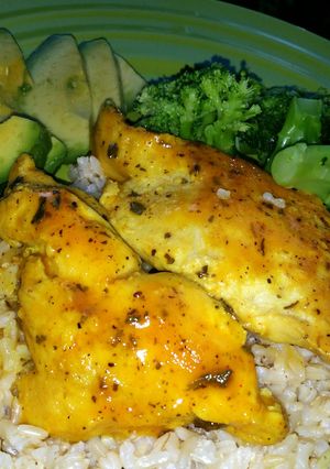 A picture of Baked honey mustard chicken.
