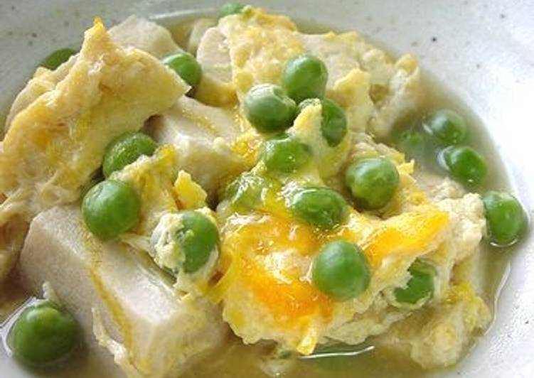 Recipe of Speedy Egg Drop with Koya Tofu &amp; Peas