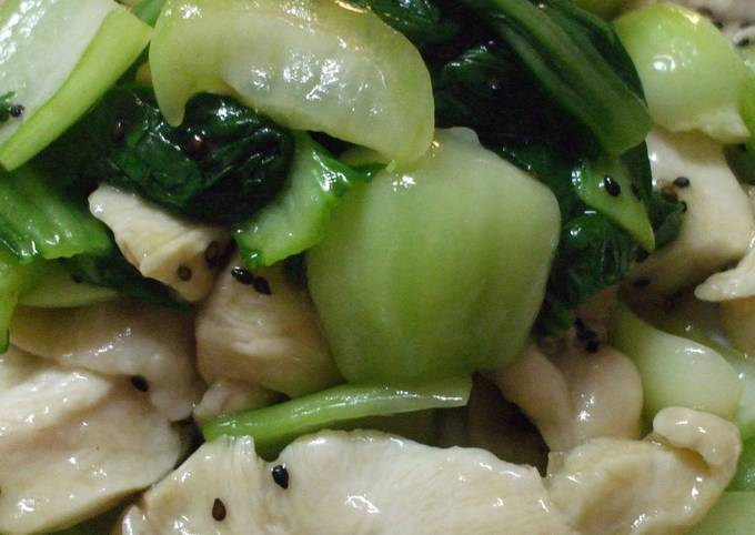 Sesame Flavored Tender Chicken Breasts and Bok Choy