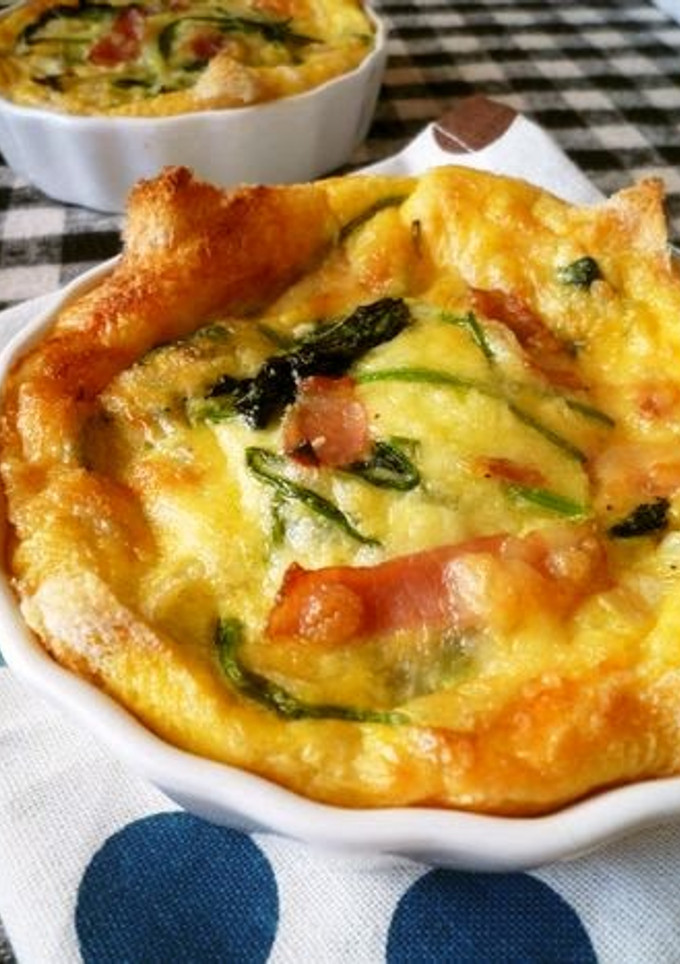 A picture of Spinach and Bacon Quiche.
