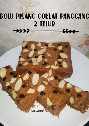 Foto resep 267. Bolu Pisang Coklat Panggang 2 Telur
