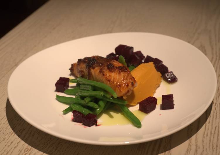 Simple Way to Make Perfect Ginger Grilled Salmon with Orange Glazed Beetroots