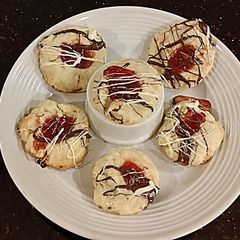 A picture of Cherry Thumbprint Cookies.
