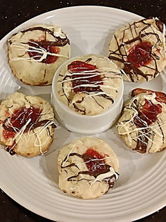 A picture of Cherry Thumbprint Cookies.