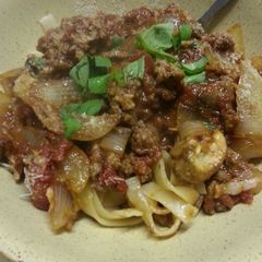 A picture of Herby Bolognese Tagliatelle.