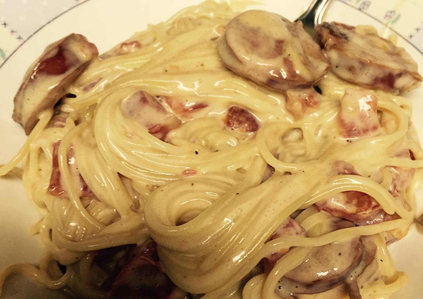 Angel Hair Pasta With Smoked Sausage