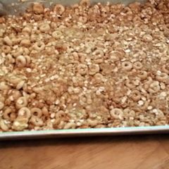 No bake flax seed PB granola bars A picture of No bake flax seed PB granola bars.