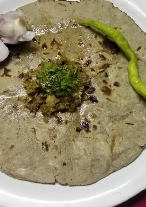 A picture of Green chilli thecha.