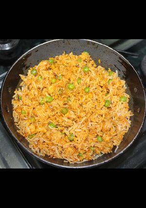 A picture of Matar paneer pulao.